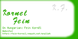 kornel fein business card